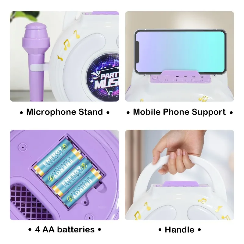 Karaoké Enfant Party Music avec 2 Micros & Lumières LED – Image 2