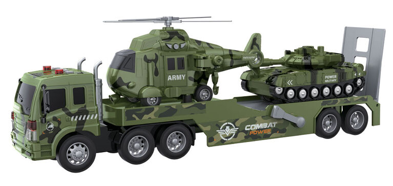 Camion Transporteur Militaire 1:16 – Set Hélicoptère + Char d’Assaut – Image 2