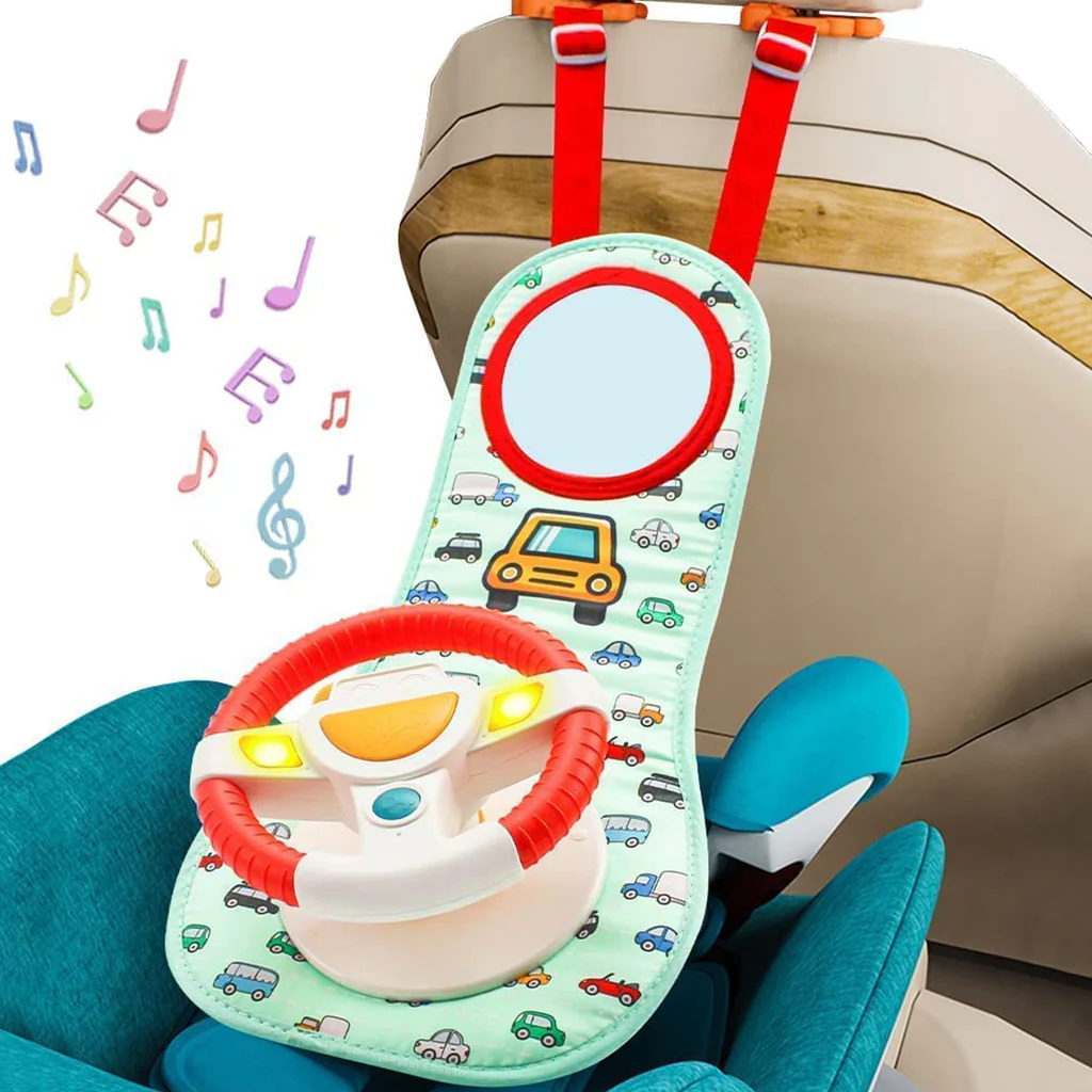 Jouet Volant d’Activité pour Bébé avec Miroir – Fixation Siège Auto & Poussette – Image 4