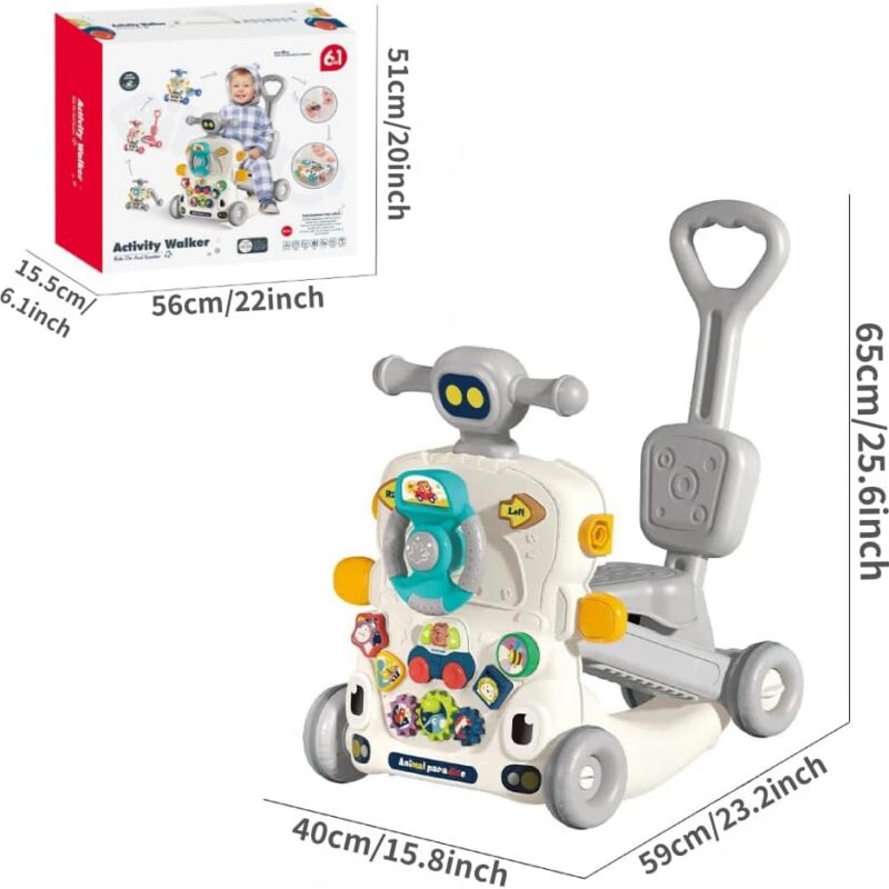 Trottinette Bébé Évolutive 5 en 1 avec Table d’Activités Interactive