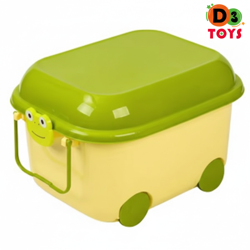 Boîte de Rangement Enfant à Roulettes avec Couvercle