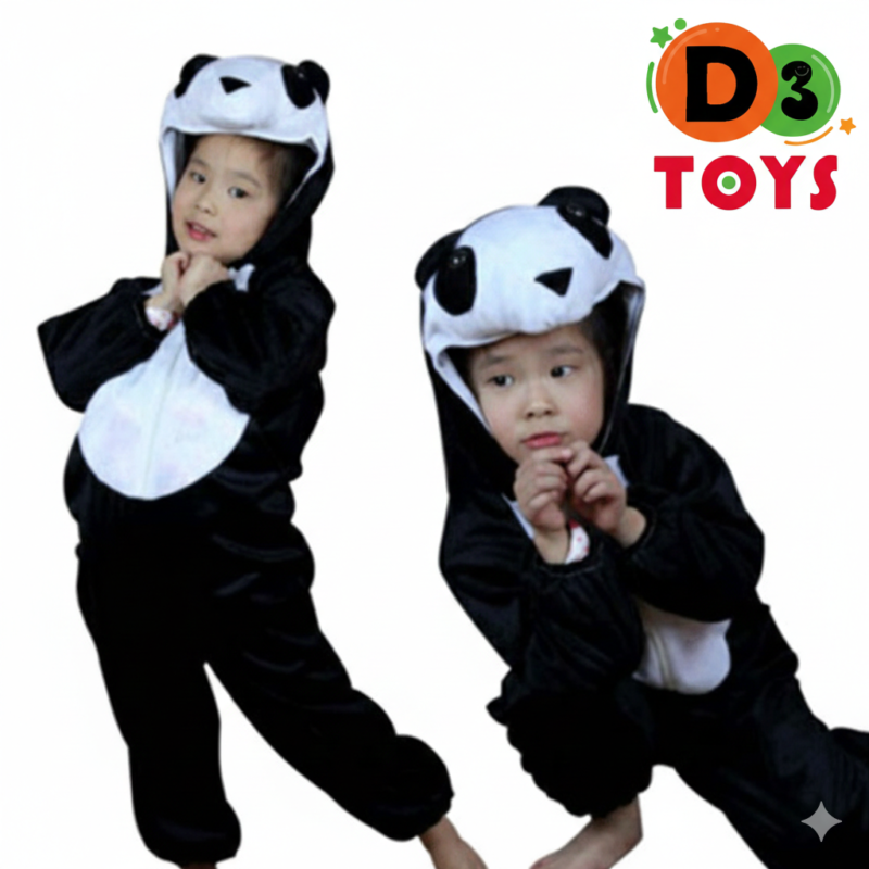 Déguisement Enfant Panda – Combinaison Costume Animal Noir & Blanc