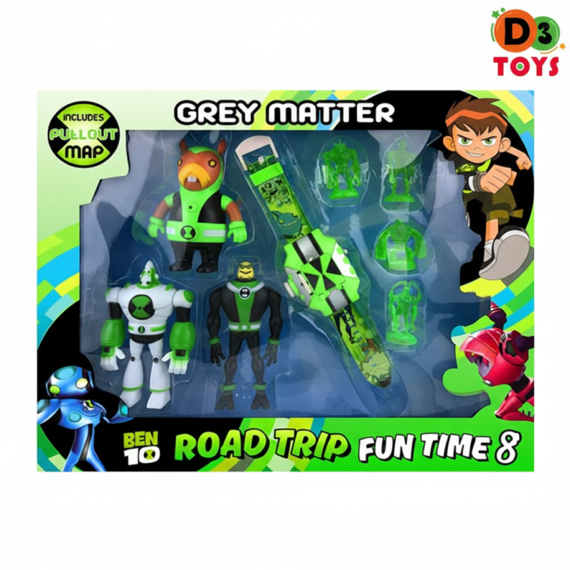 Coffret Figurines Ben 10 – Grey Matter Road Trip Fun Time