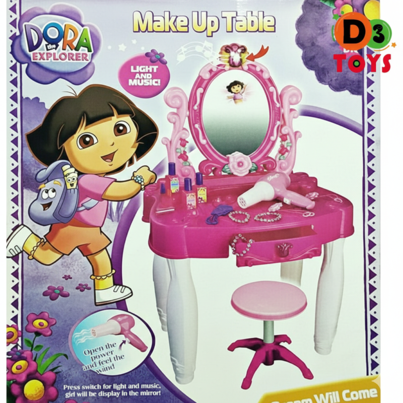 Table de Maquillage Enfant avec Lumière et Musique – Style Dora