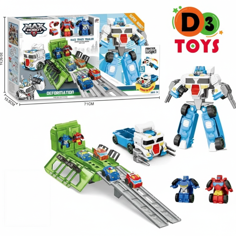 MAX ROBOT – Camion Transformable en Robot avec Circuit de Voitures