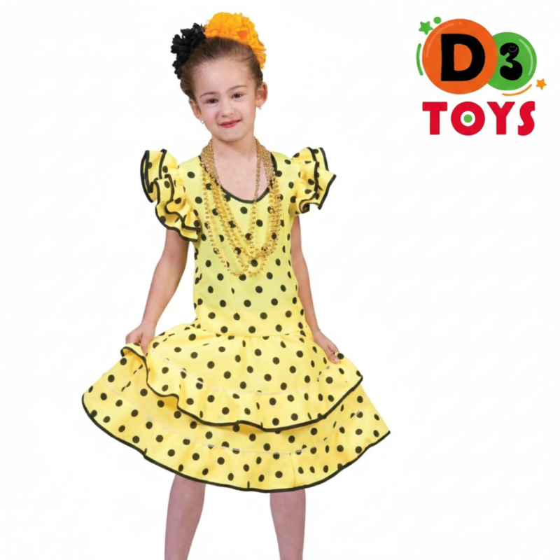 Déguisement Danseuse Flamenco Jaune Enfant – Robe Espagnole