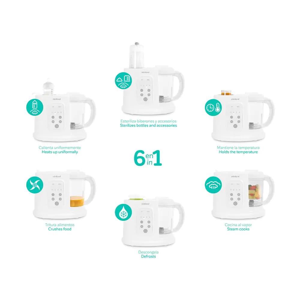 Miniland Chefy 6 – Robot Cuiseur Bébé 6-en-1 – Image 3