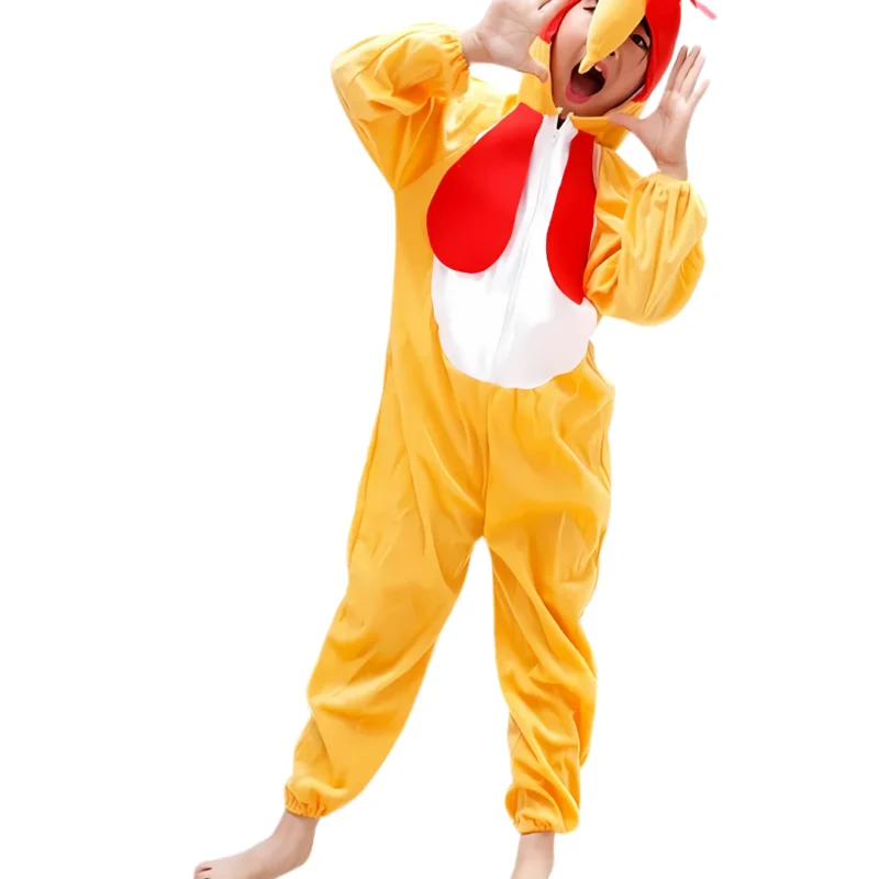 Déguisement Enfant Poulet / Coq – Combinaison Costume Animal Jaune