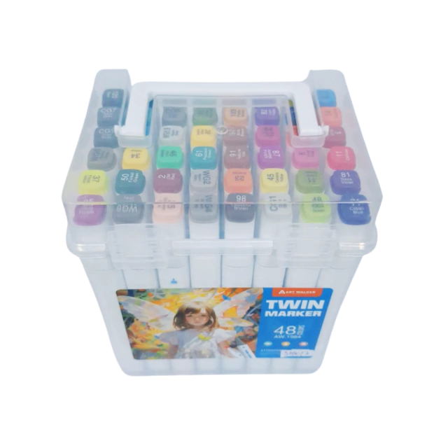 Set de 48 Twin Markers Professionnels – Double Pointe – Image 2