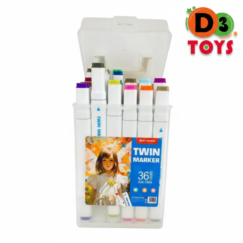 Set de 36 Twin Markers Professionnels – Double Pointe