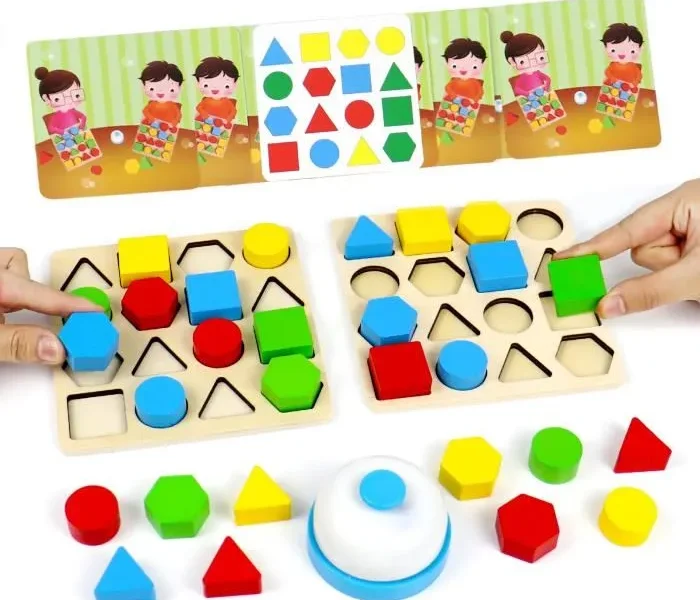 Jeu d’Association Formes Géométriques en Bois
