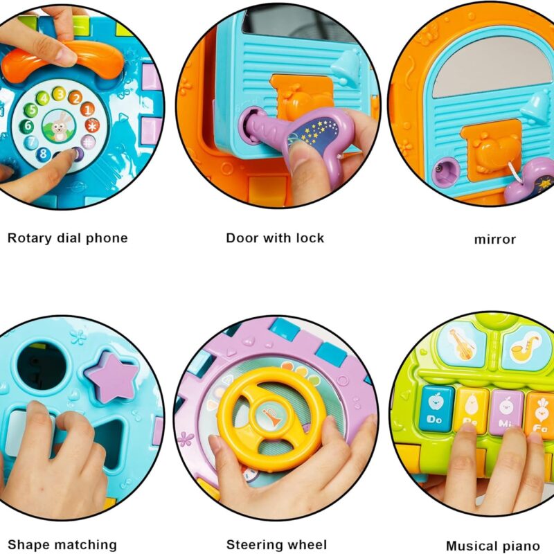 Cube d’Activités Musical 6 en 1 pour Bébé – Jouet Éducatif Interactif