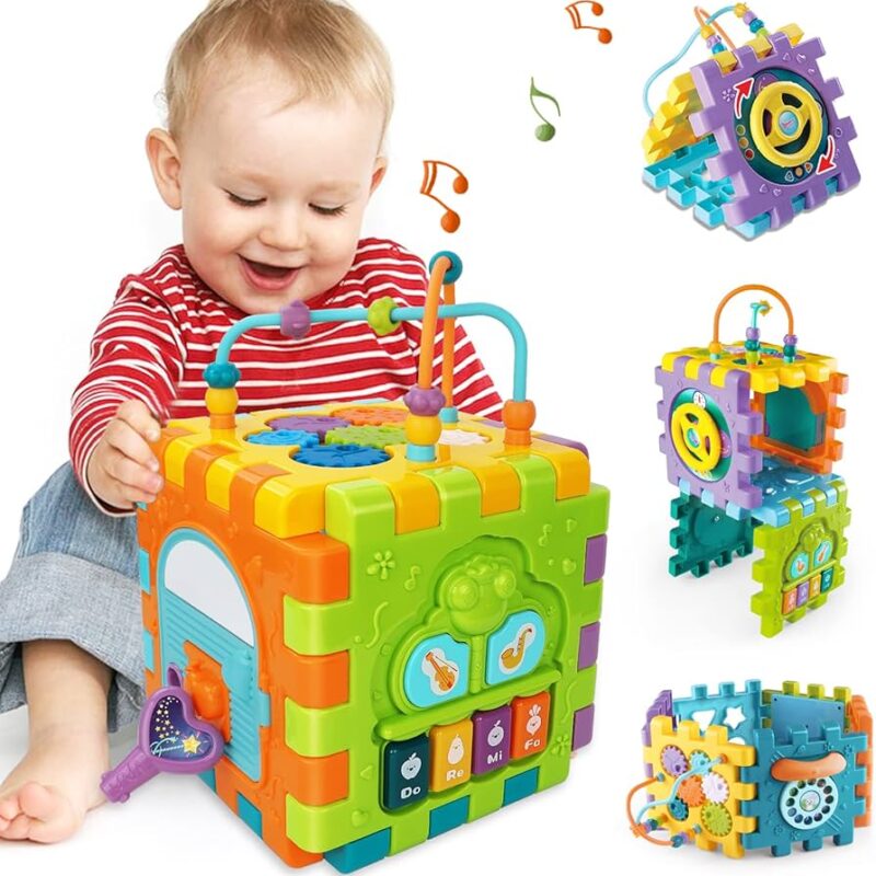 Activity Cube Musical pour Bébé – Cube d’Activités Éducatif 18 Mois+