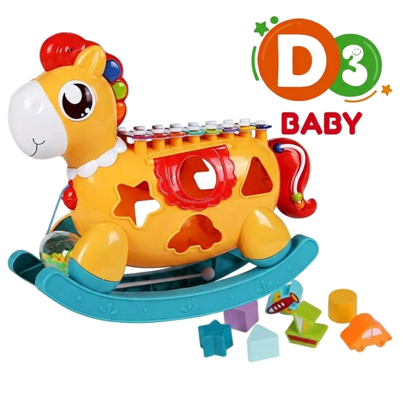 Poney Musical Éducatif avec Xylophone et Jeux de Formes – 18 Mois+