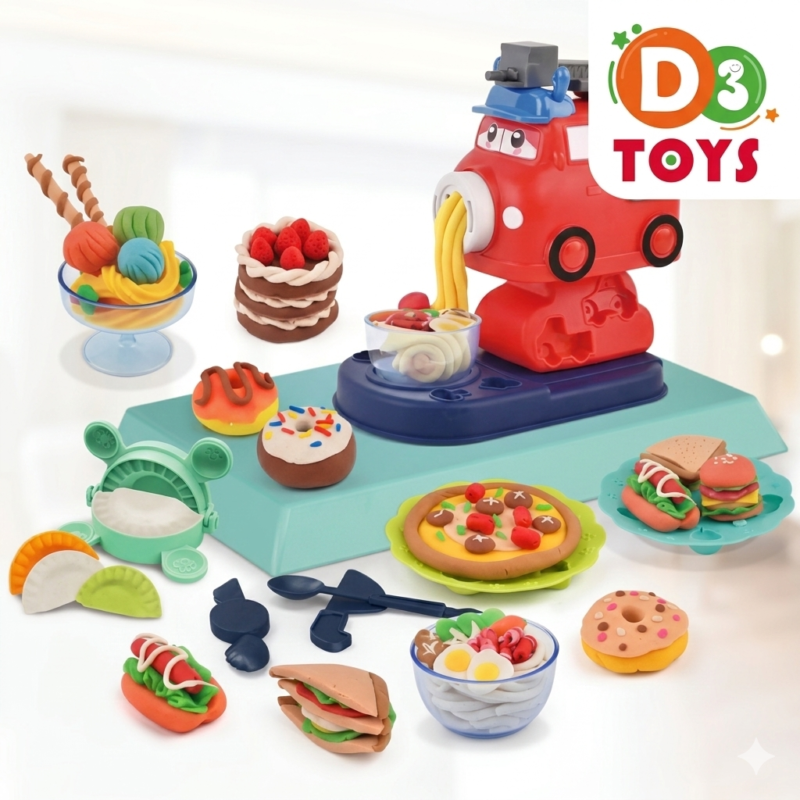 Machine à Pâte à Modeler Camion Pompier – Kit DIY Color Mud pour Enfants