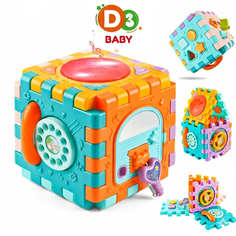 Cube d’Activités Musical 6 en 1 pour Bébé – Jouet Éducatif Interactif
