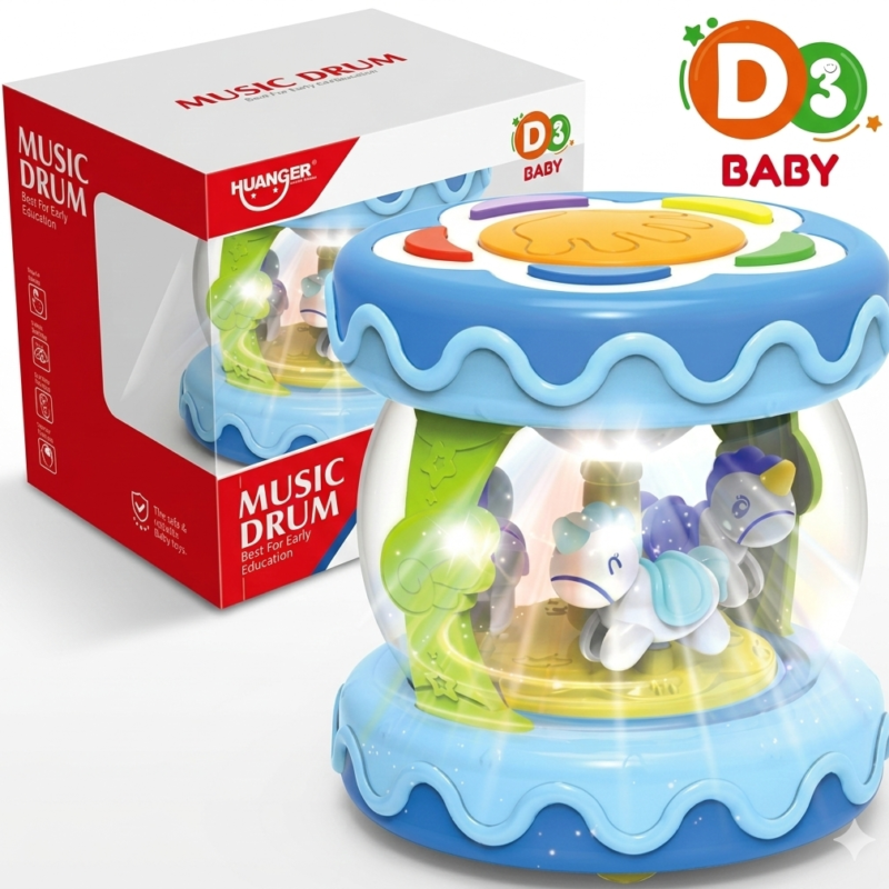 Tambour Musical Lumineux Bébé – Carrousel Éducatif