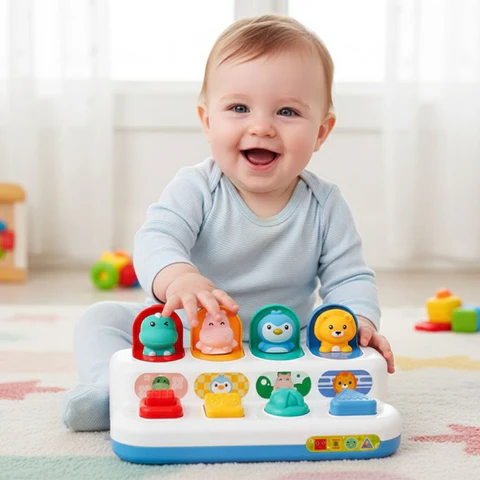 Jouet Pop-Up Animaux pour Bébé – Jeu Éducatif Interactif 18 Mois+ – Image 2