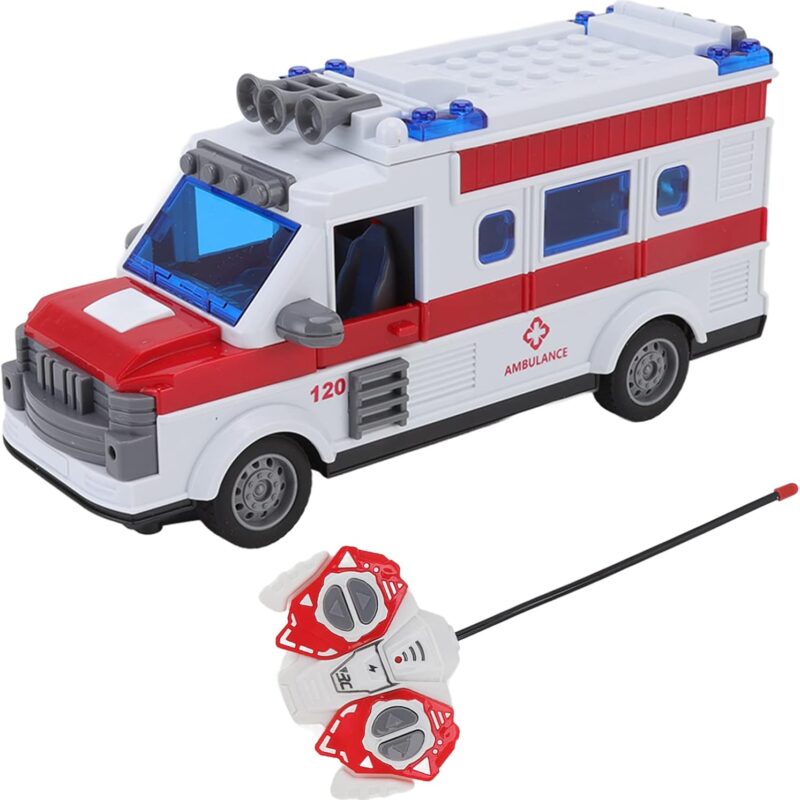 Ambulance Télécommandée RC avec Lumières – Véhicule Secours Enfant (3+)