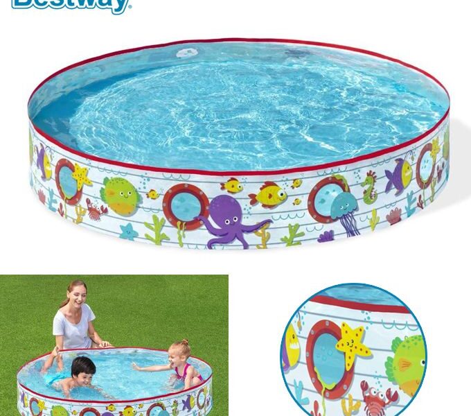 Piscine Enfant Bestway Marine Fill 'N Fun 152 x 25 cm – Piscine Rigide Motif Marin