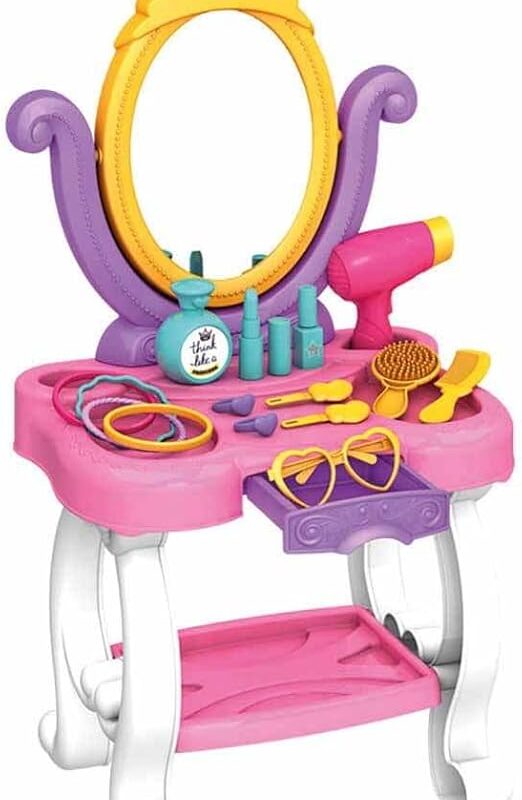 Coiffeuse Princesse pour Fille – Princess Beauty Table avec Miroir et Accessoires Beauté