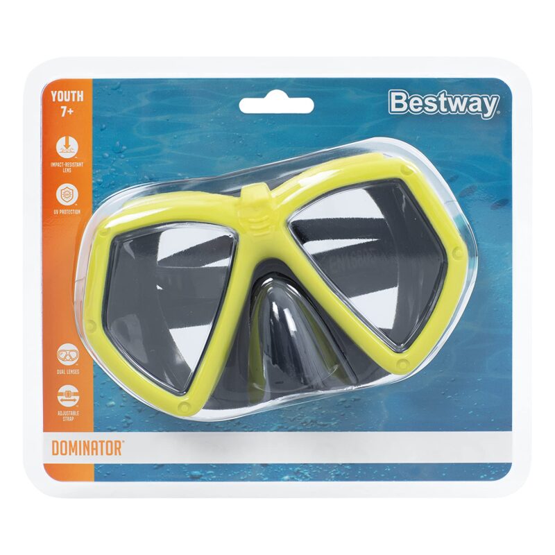 Masque de Plongée Bestway Dominator Enfant 7+ – Lunettes de Natation & Snorkeling avec Protection UV
