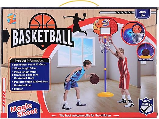 Panier de Basketball Enfant avec Ballon et Support Réglable – Jeu Sportif Indoor & Outdoor