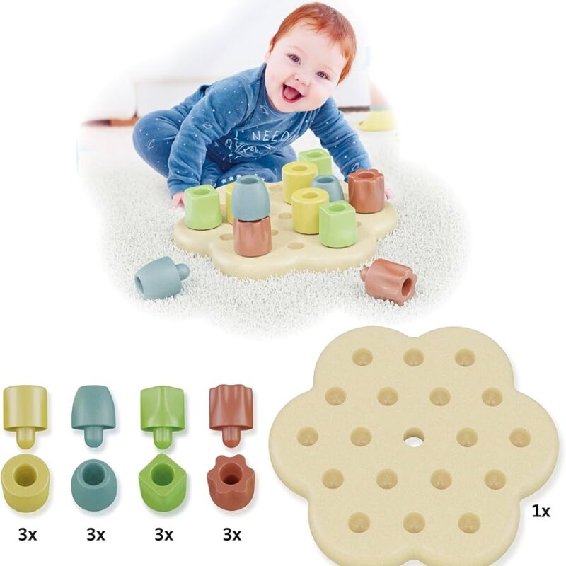 Jeu Éducatif Chunky Peggy Play Bio – Jouet d’Empilage et de Motricité pour Bébé 1+
