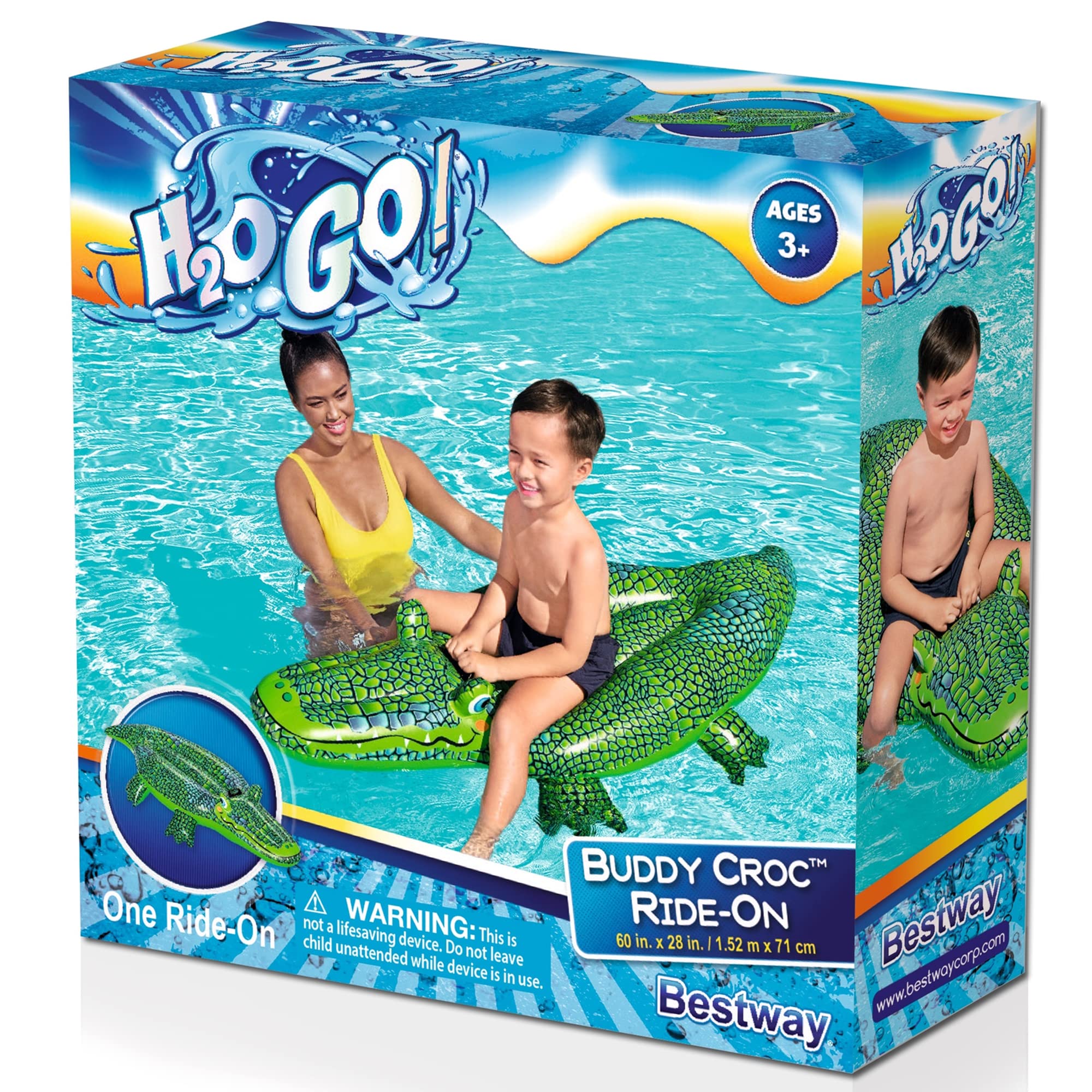 Bouée Gonflable Crocodile Enfant – Flotteur Piscine Ride-On pour Été – Image 2
