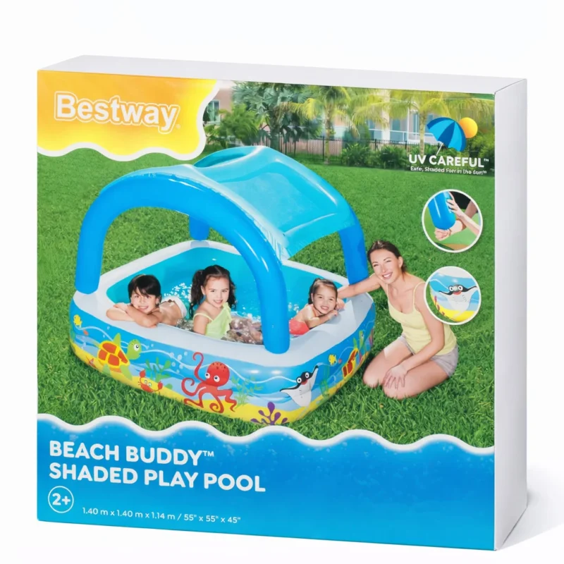 Piscine Gonflable Bestway Beach Buddy avec Pare-Soleil – Piscine Enfant UV Careful