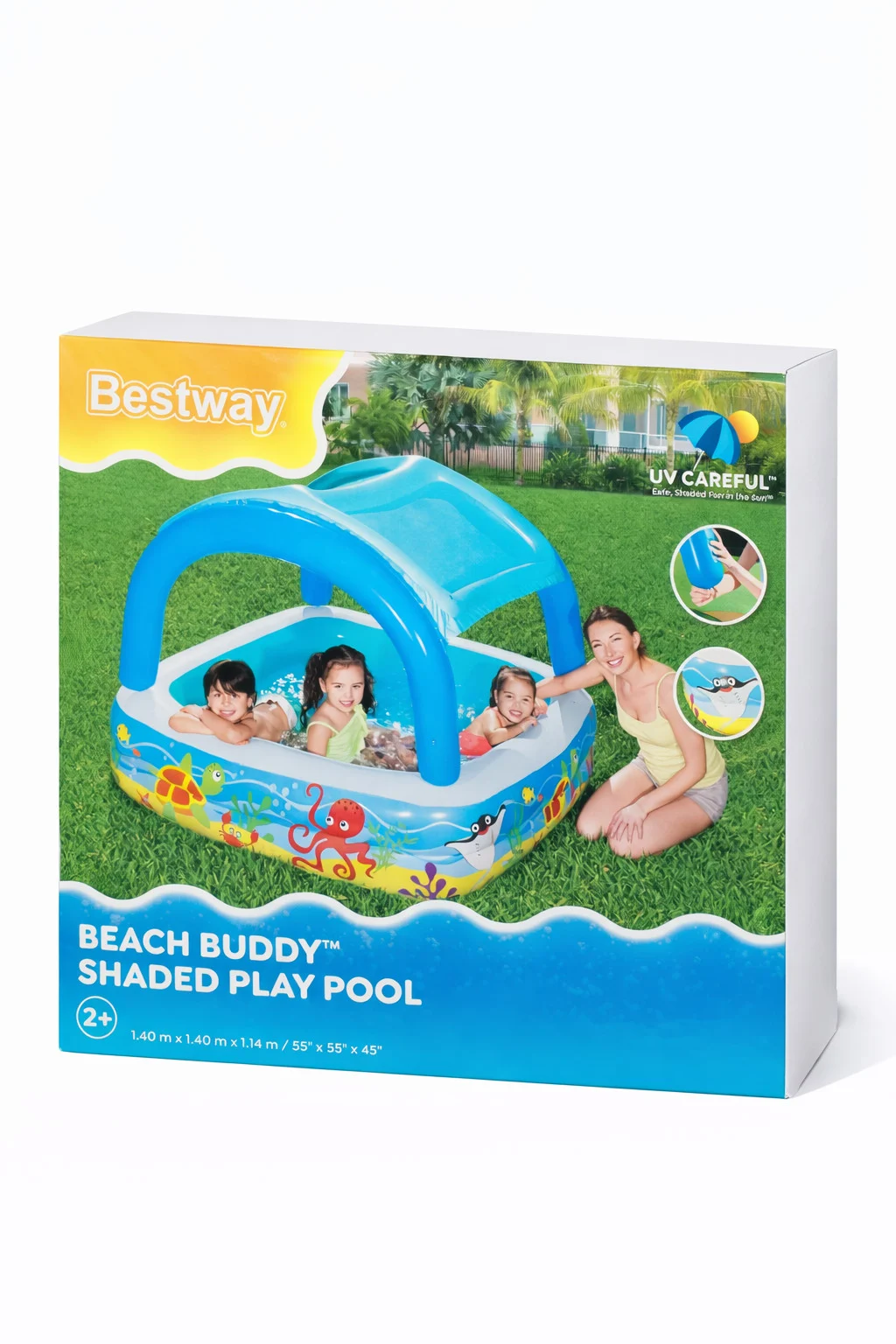 Piscine Gonflable Bestway Beach Buddy avec Pare-Soleil – Piscine Enfant UV Careful – Image 2