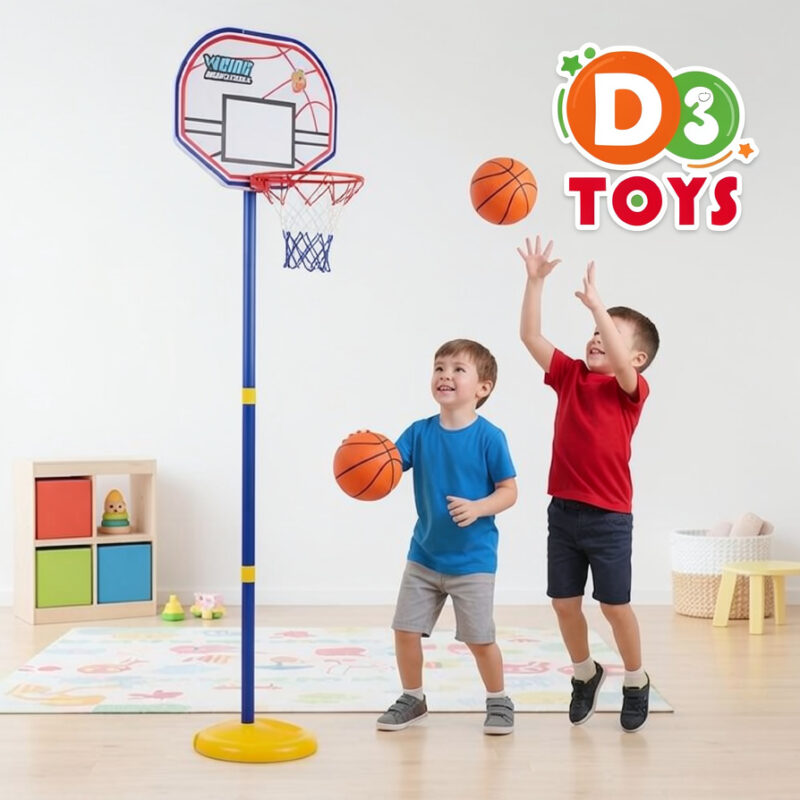 Panier de Basketball Enfant avec Ballon et Support Réglable – Jeu Sportif Indoor & Outdoor