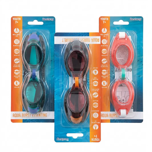 Lunettes de Natation Bestway Aqua Burst Essential – Anti-buée pour Enfants 7+ Ans