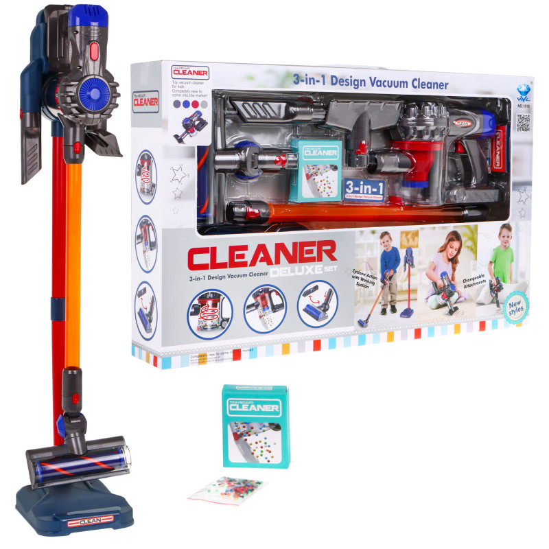 Aspirateur Jouet Enfant 3-en-1 – Kit Ménage avec Effet Aspiration, Lumière & Accessoires – Jeu d’Imitation