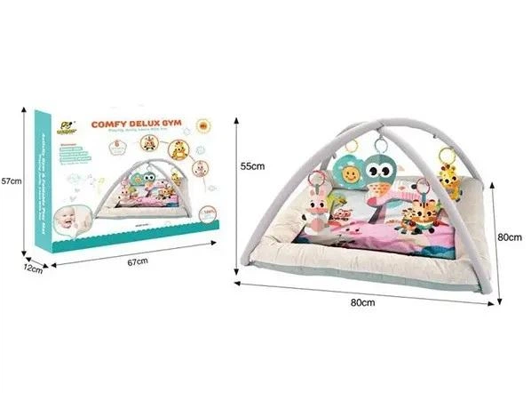 Tapis d'Éveil Bébé avec Arches et Jouets Suspendus