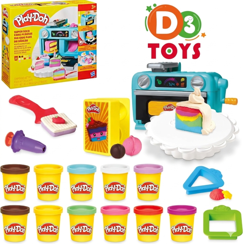 Play-Doh Super Slice Cake Playset – Kit Pâtisserie Créatif Enfant