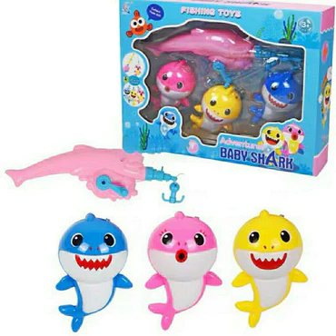 Jeu de Pêche Baby Shark Musical avec Canne à Pêche et Poissons Animés