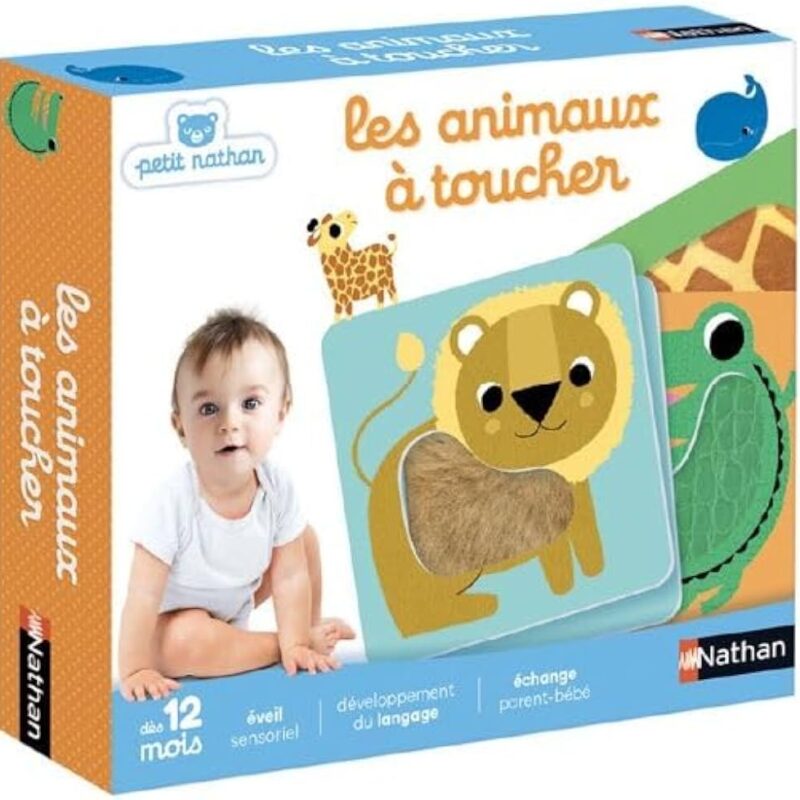 Nathan Petit Les Animaux à Toucher – Jeu Sensoriel Éducatif Bébé dès 12 Mois