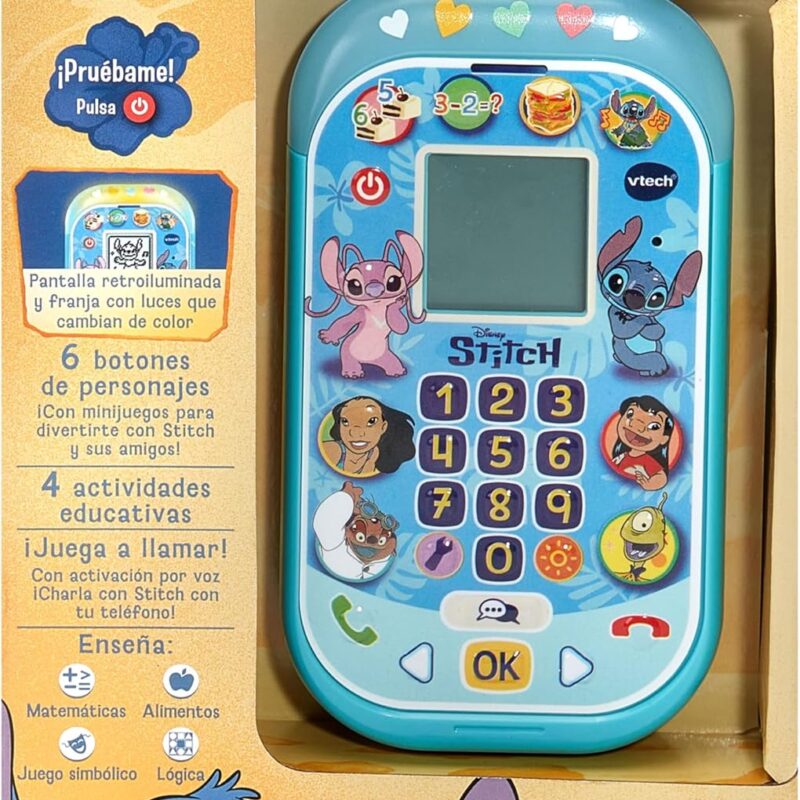 Téléphone Éducatif VTech Disney Stitch – Jouet Interactif pour Enfants de 4 à 7 Ans