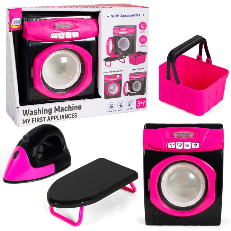 Set Machine à Laver Électronique pour Enfant avec Fer à Repasser et Accessoires – Lumière & Son