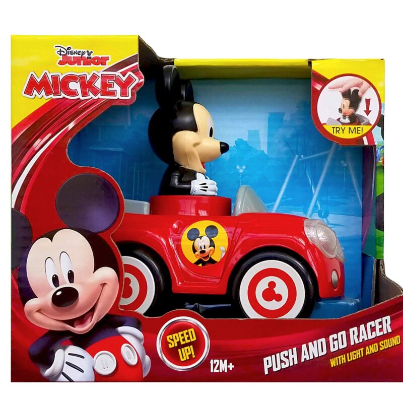 Voiture Mickey Push & Go avec Lumières et Sons – Jouet pour Bébé dès 12 Mois