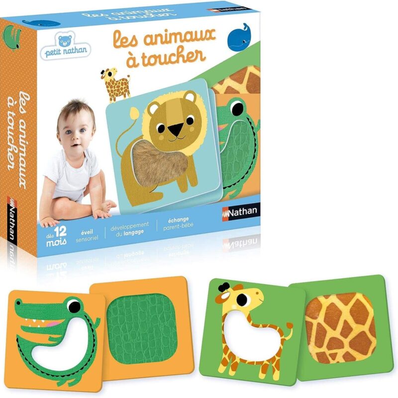 Nathan Petit Les Animaux à Toucher – Jeu Sensoriel Éducatif Bébé dès 12 Mois