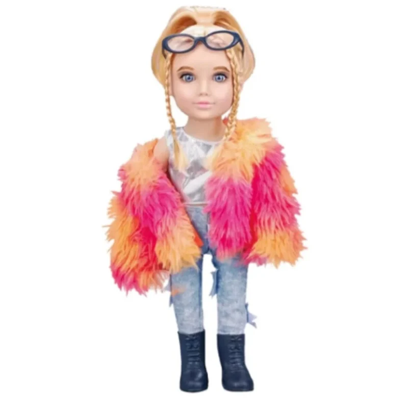 Poupée Mannequin Fille avec Veste Colorée et Accessoires