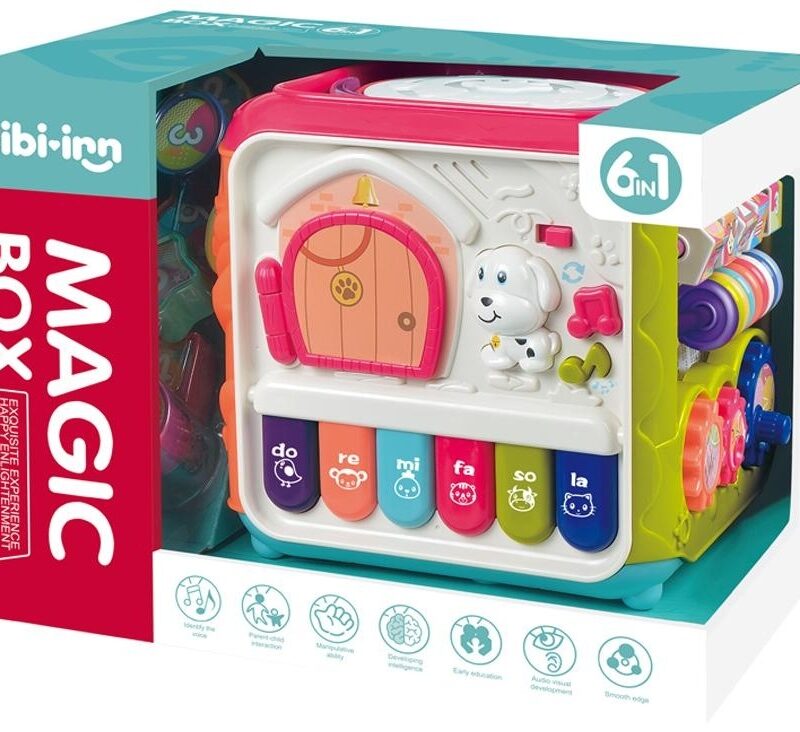 Magic Box Bébé 6-en-1 – Jouet d’Éveil Interactif