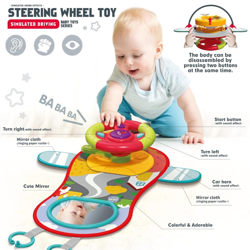 Volant de Jeu Bébé 3-en-1 avec Activités et Sons