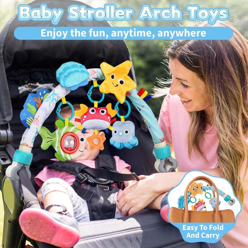 Arche d’Éveil Bébé avec Jouets Suspendus pour Lit et Parc