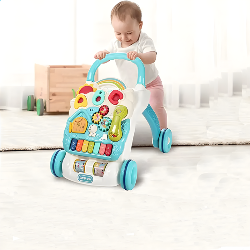 Trotteur Bébé 2-en-1 avec Centre d’Activités Musical